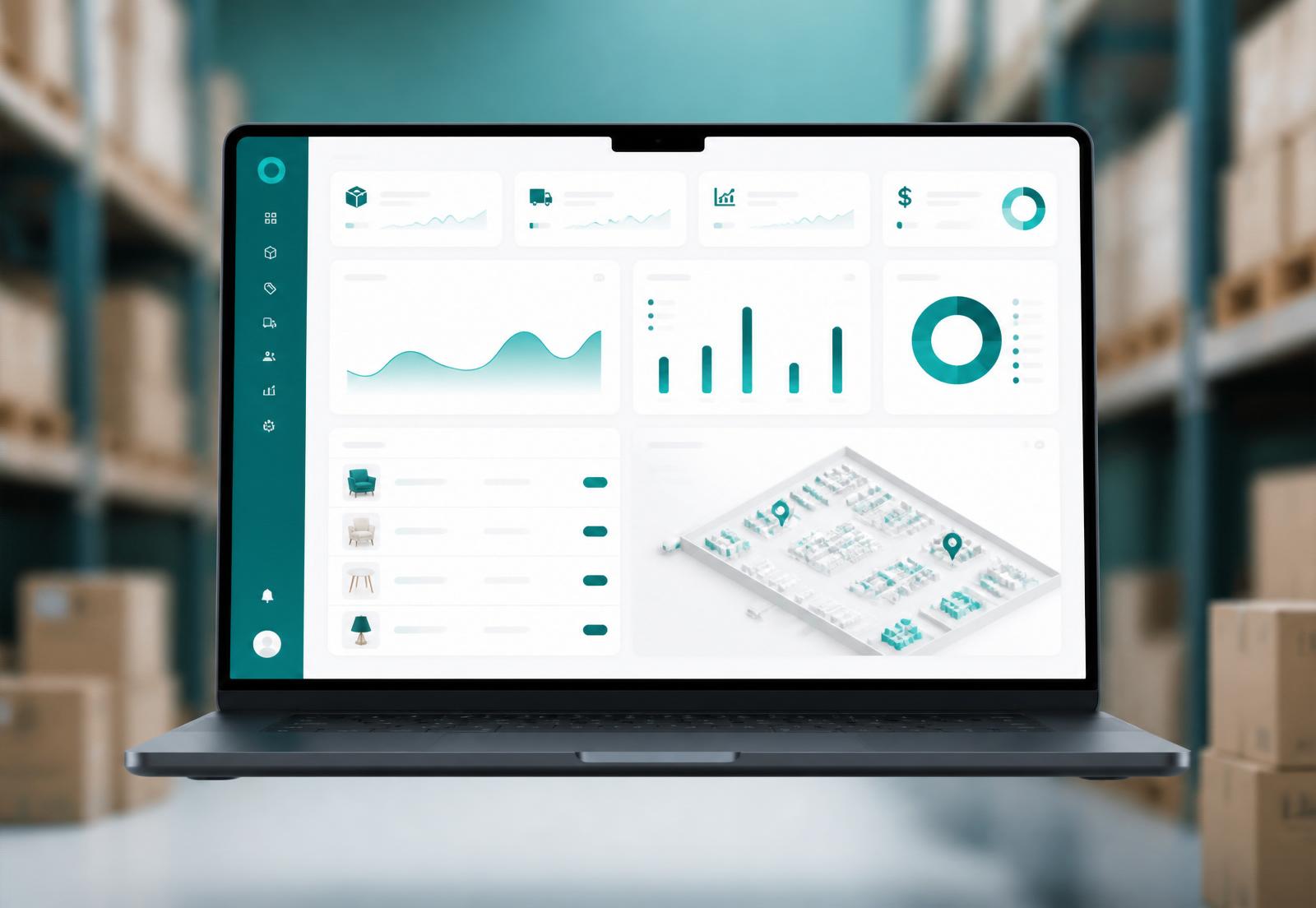 Painel Kuvuka com KPIs, inventário e vendas